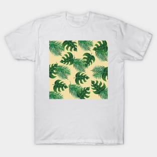 Tropical Palm Leaf Pattern T-Shirt